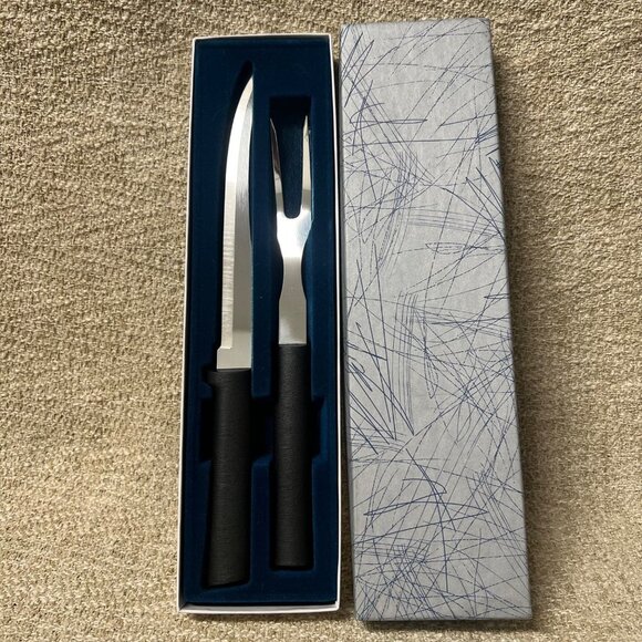 RADA CUTLERY G213 CARVING GIFT SET BLACK HANDLE MADE IN USA - Picture 1 of 4